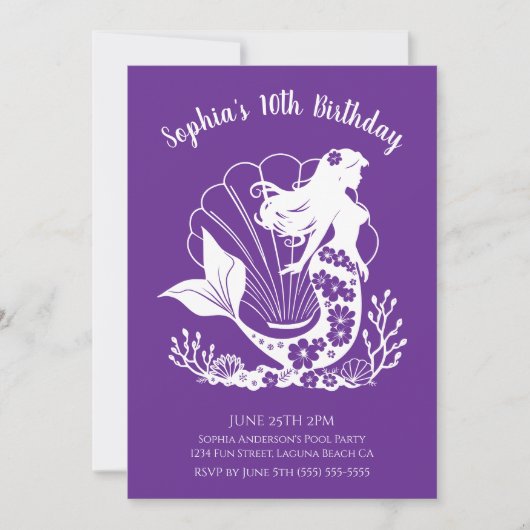 Verjaardagsfeest - Hawaïaanse zeemeermin Kaart (Voorkant)