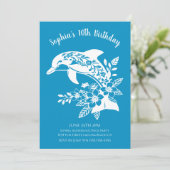 Verjaardagsfeest - Hawaiiaanse dolfijn tropische b Kaart (Staand voorkant)