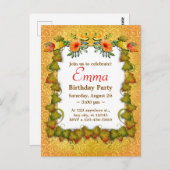 Verjaardagsfeest Herfstbladeren Mooie Modern Briefkaart (Voorkant / Achterkant)