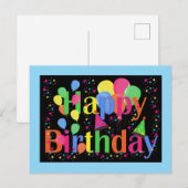 Verjaardagsfeest. Het is feesttijd! Briefkaart (Voorkant / Achterkant)