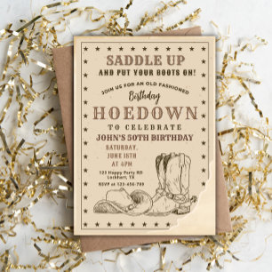 Verjaardagsfeest Hoedown, Cowboy Verjaardag Kaart