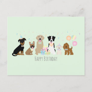 Verjaardagsfeest Honden Groen Briefkaart