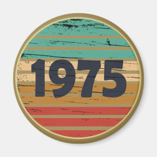 Verjaardagsfeest in 1975 vintage stijl magneet