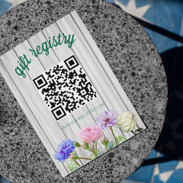 Verjaardagsfeest in de tuin registry informatiekaartje