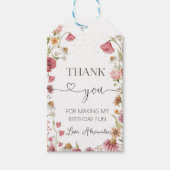 Verjaardagsfeest in de wilde bloementuin cadeaulabel (Voorkant)