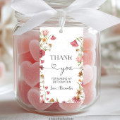 Verjaardagsfeest in de wilde bloementuin cadeaulabel