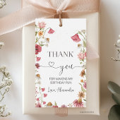 Verjaardagsfeest in de wilde bloementuin cadeaulabel