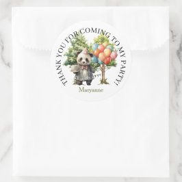 Verjaardagsfeest in Fantasiewaterverf Bos Ronde Sticker