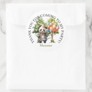Verjaardagsfeest in Fantasiewaterverf Bos Ronde Sticker