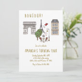 Verjaardagsfeest in het Franse Parijse café Kaart (Staand voorkant)