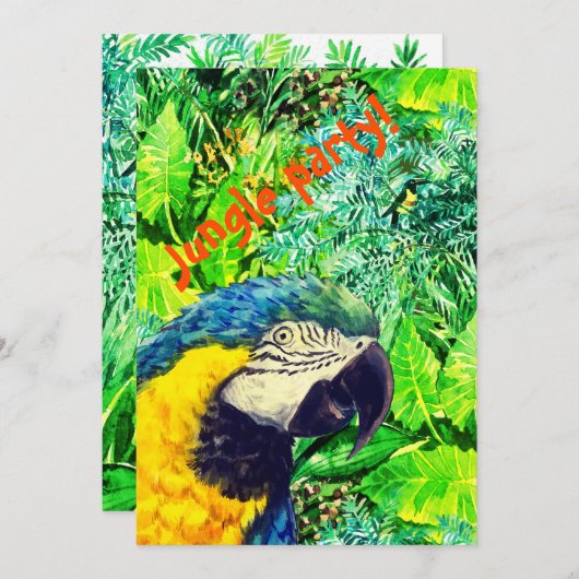 Verjaardagsfeest in het oerwoud kaart (Voorkant / Achterkant)