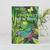 Verjaardagsfeest in het oerwoud kaart (Staand voorkant)