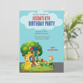 Verjaardagsfeest in het park kaart (Staand voorkant)