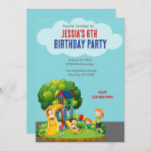 Verjaardagsfeest in het park kaart (Voorkant / Achterkant)