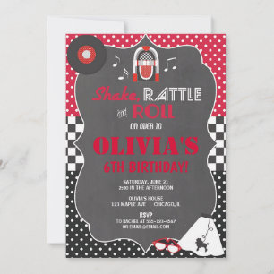 Verjaardagsfeest in Sock Hop-stijl uit de jaren 50 Kaart