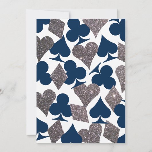Verjaardagsfeest in Vegas Navy Blauwe Nep Glitters Kaart (Achterkant)
