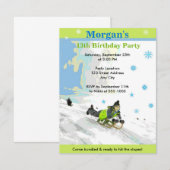 Verjaardagsfeest Invite voor Sleden in de Sneeuw Kaart (Voorkant / Achterkant)