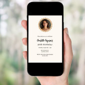 Verjaardagsfeest ivoor roos gouden diamant foto kaart