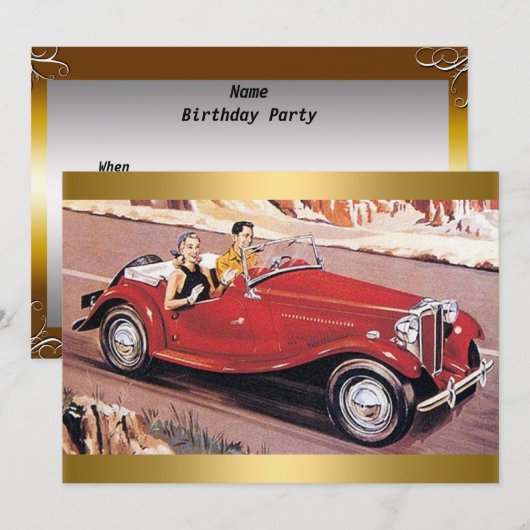 Verjaardagsfeest Jubileum Uitnodiging (Voorkant / Achterkant)