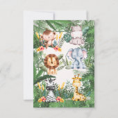 Verjaardagsfeest Jungle Safari Bedankkaart (Achterkant)