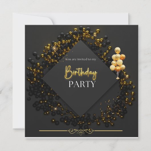 verjaardagsfeest kaart (Voorkant)