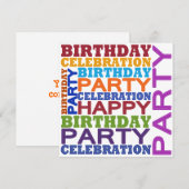 verjaardagsfeest kaart (Voorkant / Achterkant)