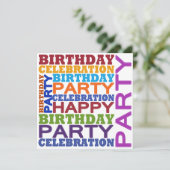 verjaardagsfeest kaart (Staand voorkant)