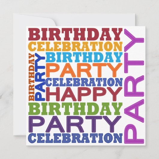 verjaardagsfeest kaart (Voorkant)