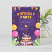 verjaardagsfeest kaart (Staand voorkant)