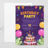 verjaardagsfeest kaart (Voorkant / Achterkant)