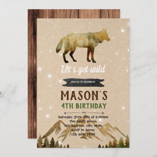 verjaardagsfeest kaart (Voorkant / Achterkant)