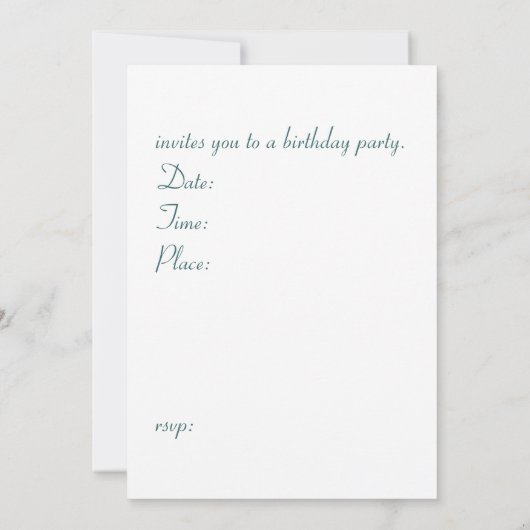 verjaardagsfeest kaart (Achterkant)