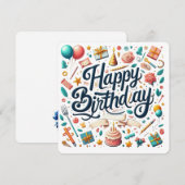 Verjaardagsfeest Kaart (Voorkant / Achterkant)