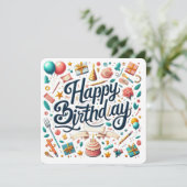 Verjaardagsfeest Kaart (Staand voorkant)