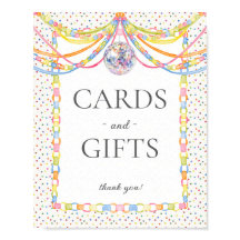 Verjaardagsfeest kaart & cadeaus bord met confetti