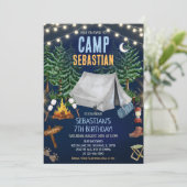 Verjaardagsfeest kamperen buiten kaart (Staand voorkant)