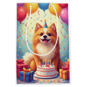 Verjaardagsfeest Keeshond Medium Cadeauzakje (Voorkant)