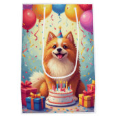 Verjaardagsfeest Keeshond Medium Cadeauzakje (Achterkant)
