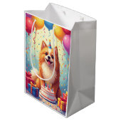 Verjaardagsfeest Keeshond Medium Cadeauzakje (Achterkant Gekanteld)