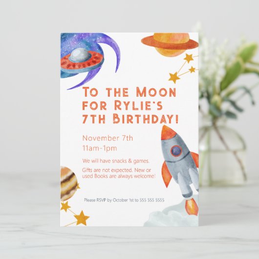 Verjaardagsfeest kind Nodig Buitenruimte Thema uit Kaart (Staand voorkant)