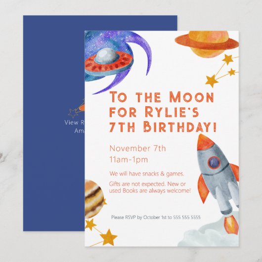 Verjaardagsfeest kind Nodig Buitenruimte Thema uit Kaart (Voorkant / Achterkant)