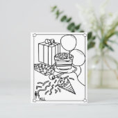 Verjaardagsfeest kleurplaten (Staand voorkant)