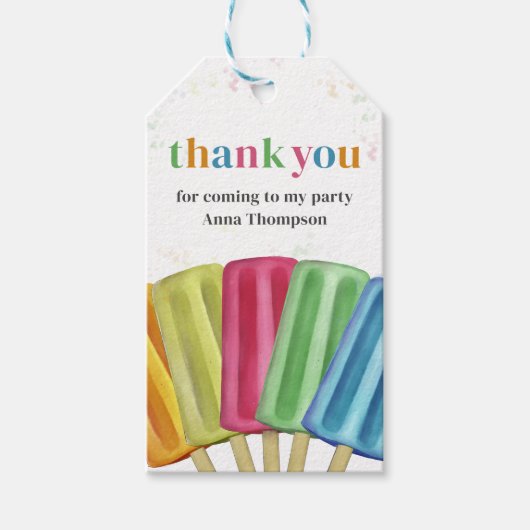 Verjaardagsfeest kleurrijk Dank u Cadeaulabel (Voorkant)