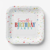 Verjaardagsfeest kleurrijke Confetti Papieren Bordje (Voorkant)