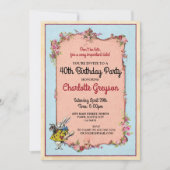 Verjaardagsfeest Konijn Alice Wonderland Uitnodige Kaart (Voorkant)