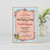 Verjaardagsfeest Konijn Alice Wonderland Uitnodige Kaart (Staand voorkant)