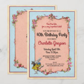 Verjaardagsfeest Konijn Alice Wonderland Uitnodige Kaart (Voorkant / Achterkant)