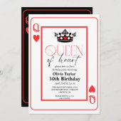 Verjaardagsfeest Koningin van het Hart Kaart (Voorkant / Achterkant)