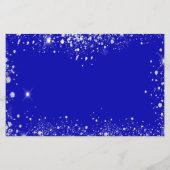 Verjaardagsfeest koninklijk blauw zilver save date (Achterkant)