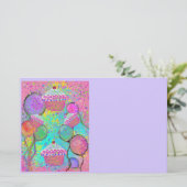 VERJAARDAGSFEEST KUNST BRIEFPAPIER (Staand voorkant)